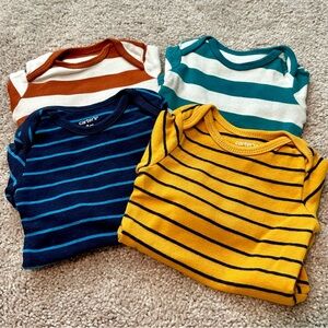 Set of (4) 3 month Carters long sleeved onesies
